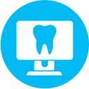 Orthodontist Vaughan Tooth in Monitor Blue Icon